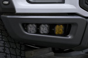 Ford F-150 Fog Light Kit - Front - Diode Dynamics - Stage Series SS3 LED, Yellow Pro, SAE Fog + Combo Beam, Amber Backlight - Yellow + White - `17-`20